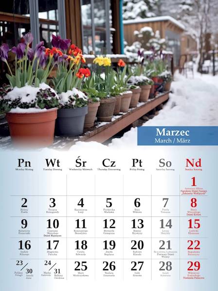 Kalendarz 2026 Artsezon B4 Wmarzone ogrody