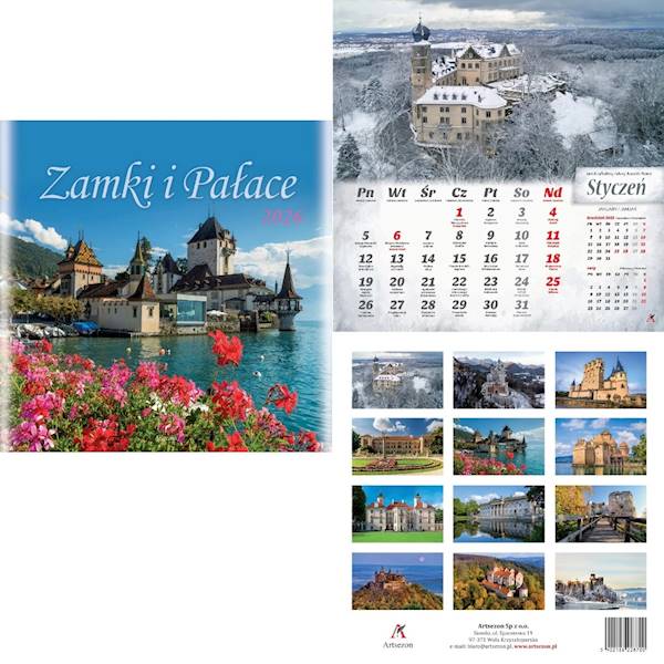 Kalendarz 2026 Artsezon 33x33 Zamki i Płace