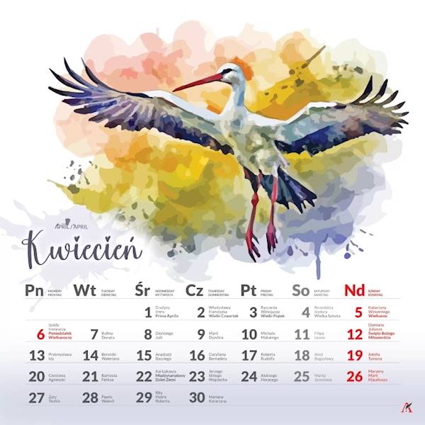 Kalendarz 2026 Artsezon 33x33 Ptaki
