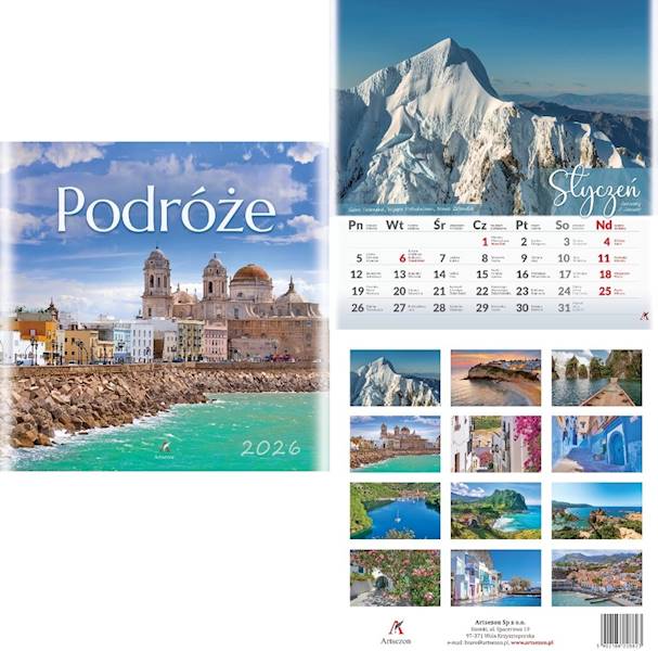 Kalendarz 2026 Artsezon 33x33 Podróże