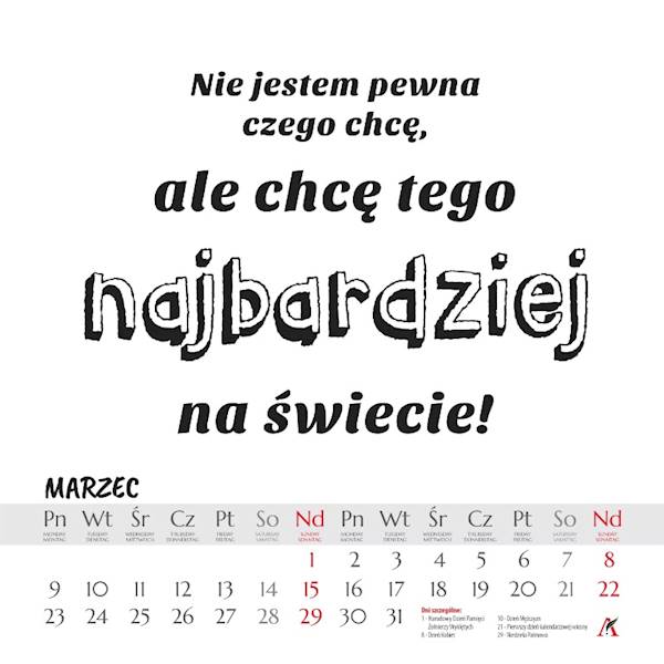 Kalendarz 2026 Artsezon 33x33 Plakaty Cytaty