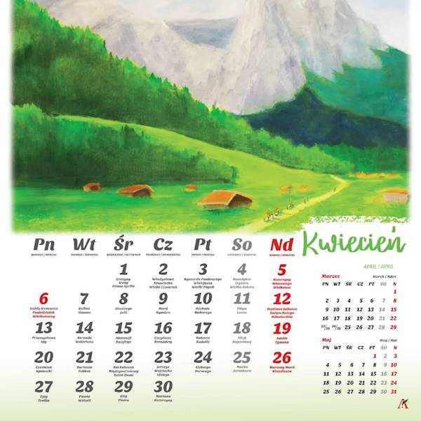 Kalendarz 2026 Artsezon 33x33 Pejzaże