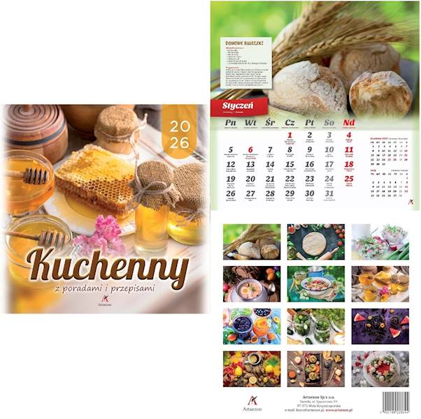 Kalendarz 2026 Artsezon 33x33 Kuchenny z przepisam