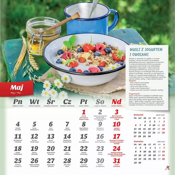 Kalendarz 2026 Artsezon 33x33 Kuchenny z przepisam