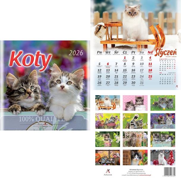 Kalendarz 2026 Artsezon 33x33 Koty