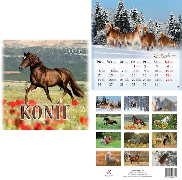 Kalendarz 2026 Artsezon 33x33 Konie