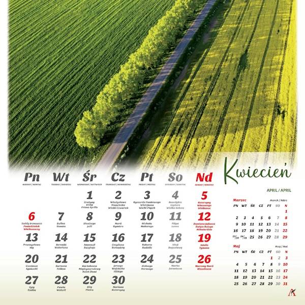 Kalendarz 2026 Artsezon 33x33 Drogi