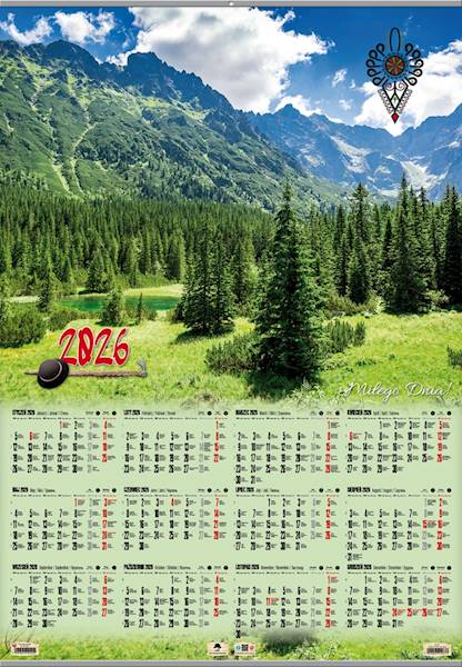 Kalendarz 2026 PK Jednoplanszowy B1 Tatry, że hej