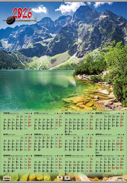 Kalendarz 2026 PK Jednoplanszowy B1 Morskie Oko