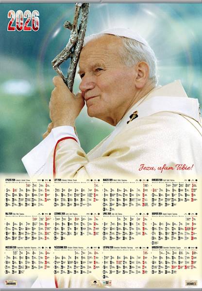 Kalendarz 2026 PK Jednoplanszowy B1 Jan Paweł II