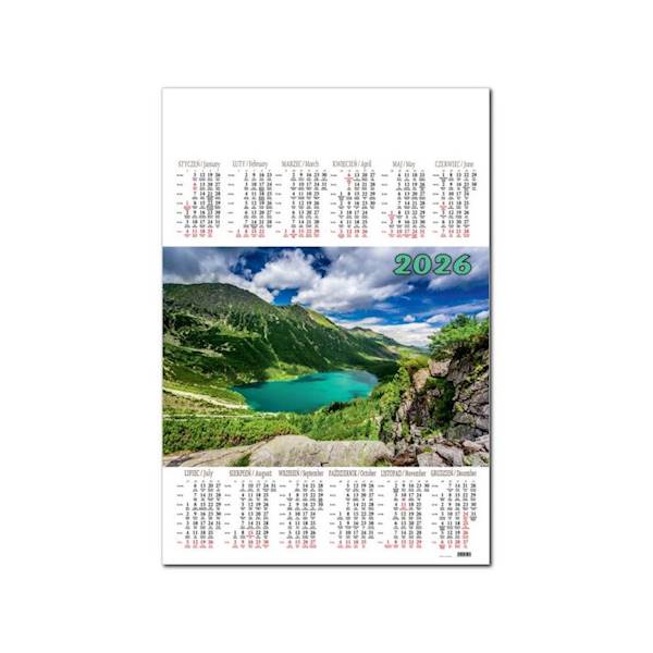 Kalendarz 2026 Beskidy Jednoplansz A1 Morskie Oko