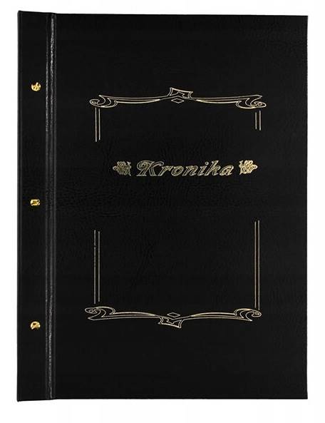 Kronika A4/250*345/ pionowa złocona czarna