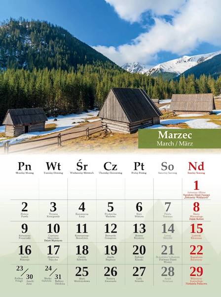 Kalendarz 2026 Artsezon B4 Tatry