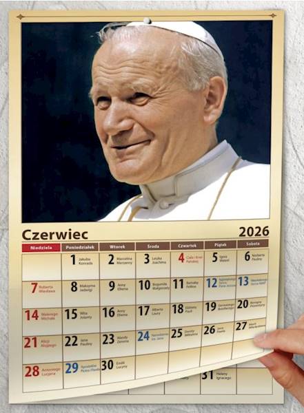 Kalendarz 2026 O-press A4 Ścienny Jan Paweł II