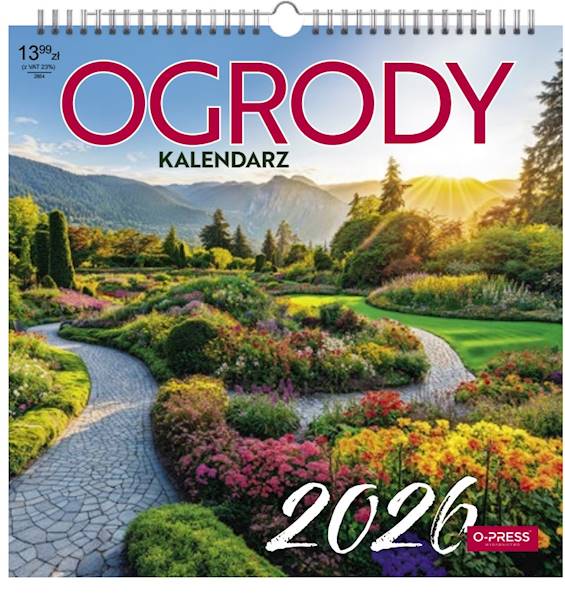 Kalendarz 2026 O-press 33x33 Ścienny Ogrody