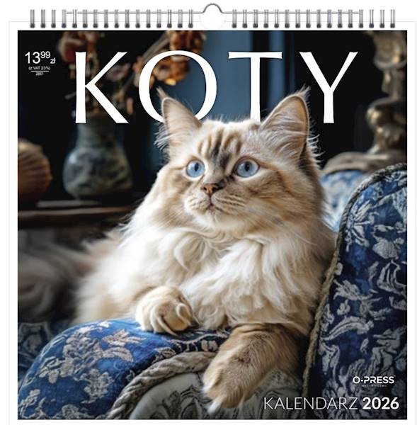 Kalendarz 2026 O-press 33x33 Ścienny Koty