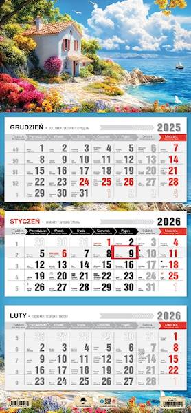 Kalendarz 2026 PK Ścienny Trójdzielny. Romantico