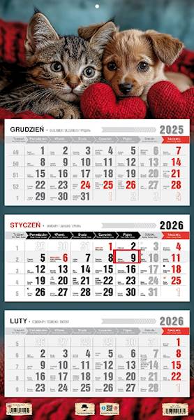 Kalendarz 2026 PK Ścienny Trójdzielny. Przyjaciele