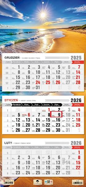 Kalendarz 2026 PK Ścienny Trójdzielny. Morze