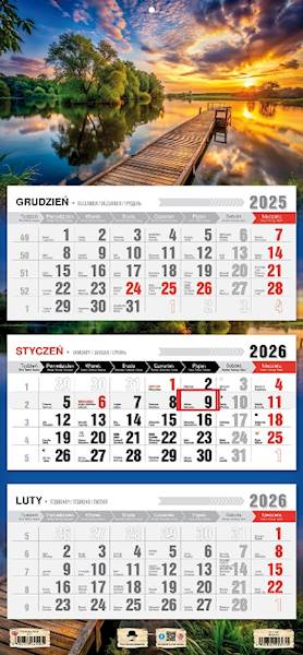 Kalendarz 2026 PK Ścienny Trójdzielny. Mazury