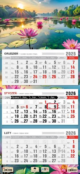 Kalendarz 2026 PK Ścienny Trójdzielny. Jezioro