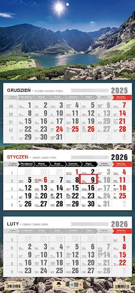 Kalendarz 2026 PK Ścienny Trójdzielny. Czarny Staw