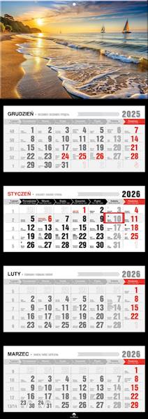 Kalendarz 2026 PK Czterodzielny Zachód Słońca