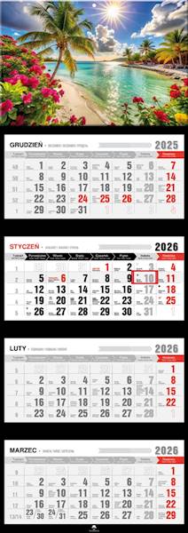Kalendarz 2026 PK Czterodzielny Malediwy