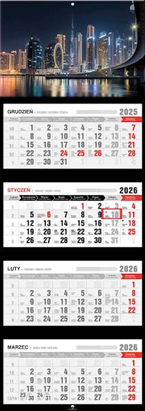 Kalendarz 2026 PK Czterodzielny City Dubai
