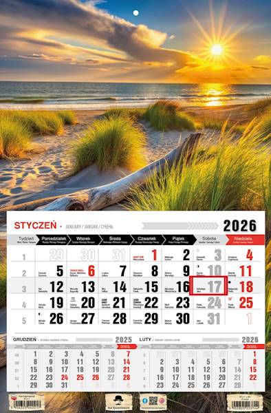 Kalendarz 2026 PK Jednodzielny. Plaża