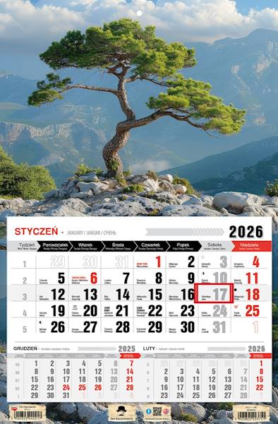 Kalendarz 2026 PK Jednodzielny. Bonsai