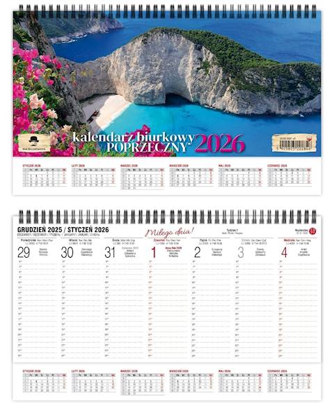 Kalendarz 2026 PK Biurkowy poziomy Zathyntos