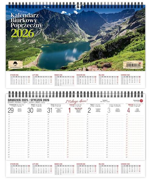 Kalendarz 2026 PK Biurkowy poziomy Tatry