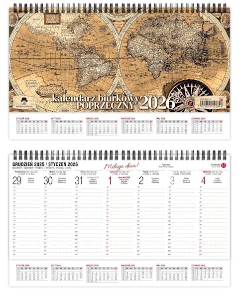 Kalendarz 2026 PK Biurkowy poziomy Mapa