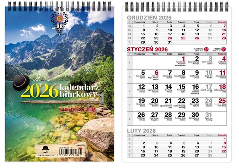 Kalendarz 2026 PK Biurkowy A5 pionowy. T Tatry