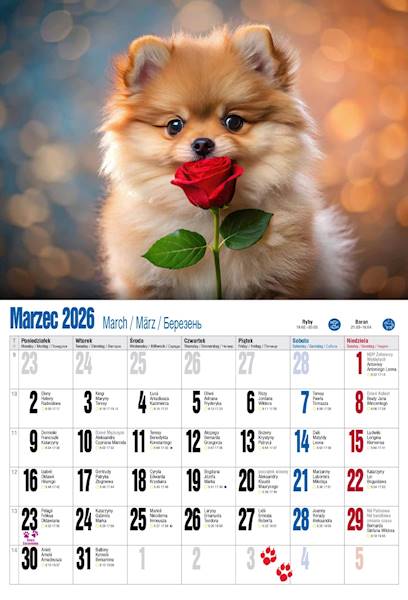 Kalendarz 2026 PK Albumowy Pieski