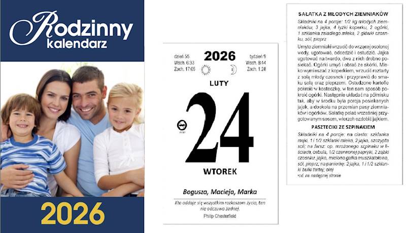 Kalendarz 2026 O-press Zdzierak B7 Rodzinny N