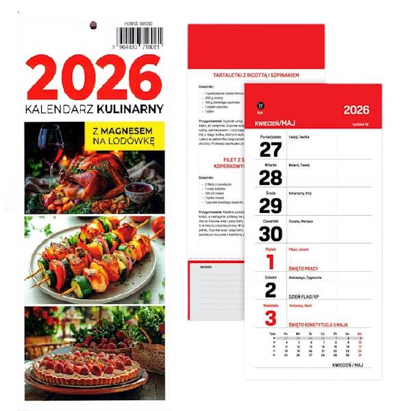 Kalendarz 2026 O-press Tyg Kulinarny z magnesem