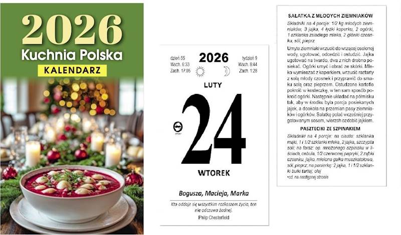 Kalendarz 2026 O-press Zdzierak B7 Kuchnia PolskaZ