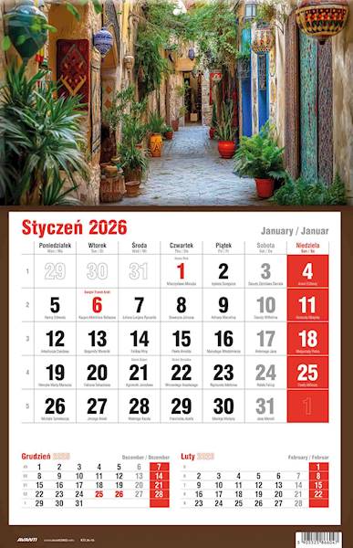 Kalendarz 2026 Avanti Jednodzielny KTJ Uliczka