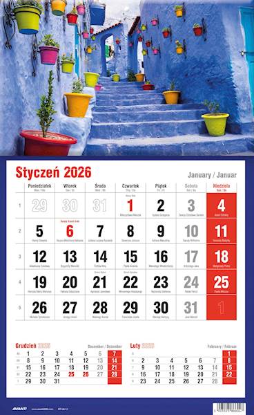 Kalendarz 2026 Avanti Jednodzielny KTJ Schody