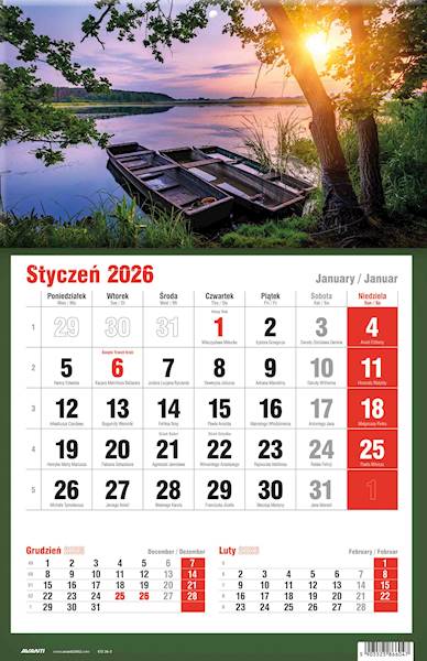 Kalendarz 2026 Avanti Jednodzielny KTJ Mazury Łódk