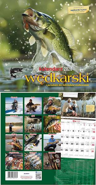 Kalendarz 2026 Avanti 30x30 Wędkarski