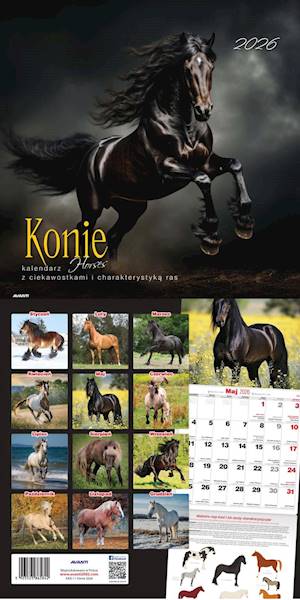 Kalendarz 2026 Avanti 30x30 Konie