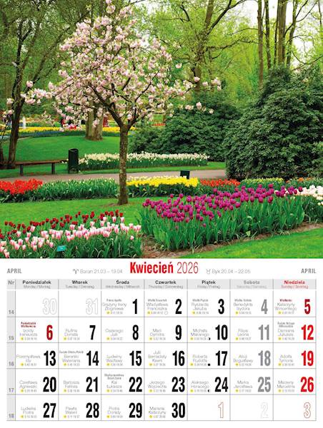 Kalendarz 2026 Avanti 30,5x23cm Ogrody