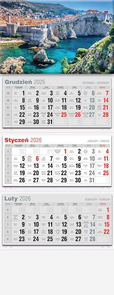Kalendarz 2026 Avanti Trójdzielny LUX Wybrzeże