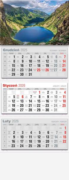 Kalendarz 2026 Avanti Trójdzielny LUX Morskie Oko