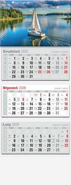 Kalendarz 2026 Avanti Trójdzielny LUX Mazury