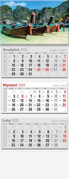 Kalendarz 2026 Avanti Trójdzielny LUX Góry Łódki