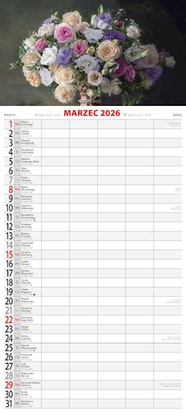 Kalendarz 2026 Avanti Terminarz KPD 49x22 Kwiaty